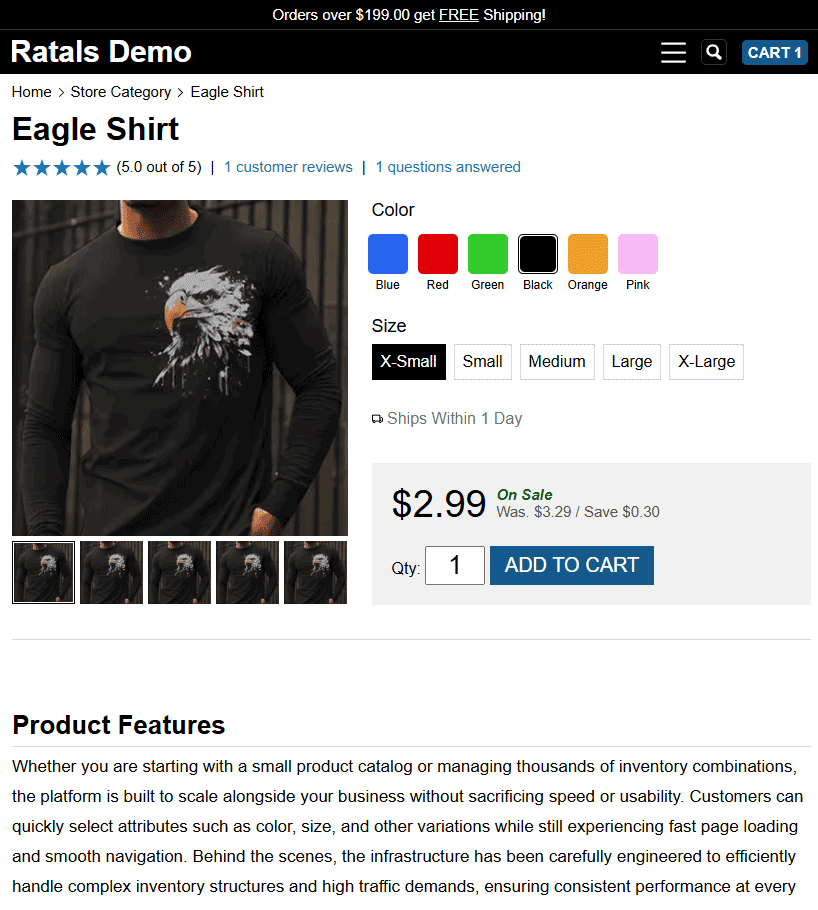 Product Page Screenshot
