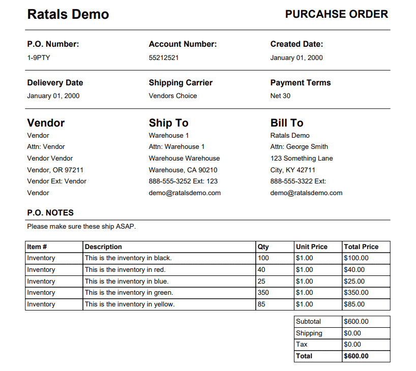 Pdf Purchase Order Screenshot