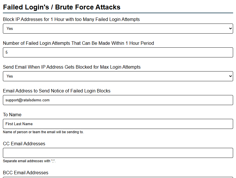 Failed Login Brute Force Attacks Screenshot