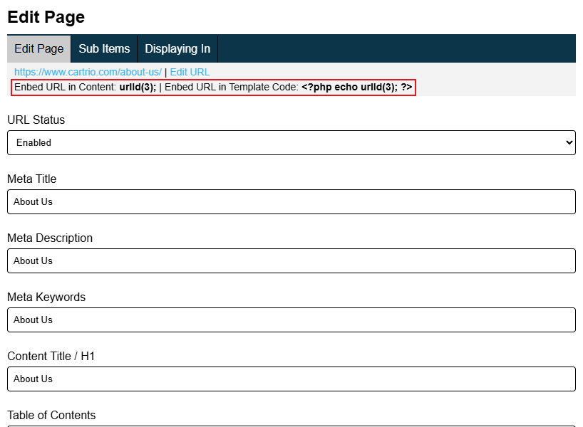 Embed Urlid Shortcodes Screenshot