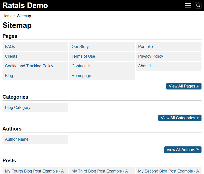 Ratalsdemo Website Html Sitemap Screenshot