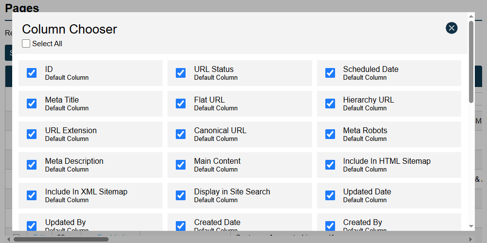 Table View Column Chooser
