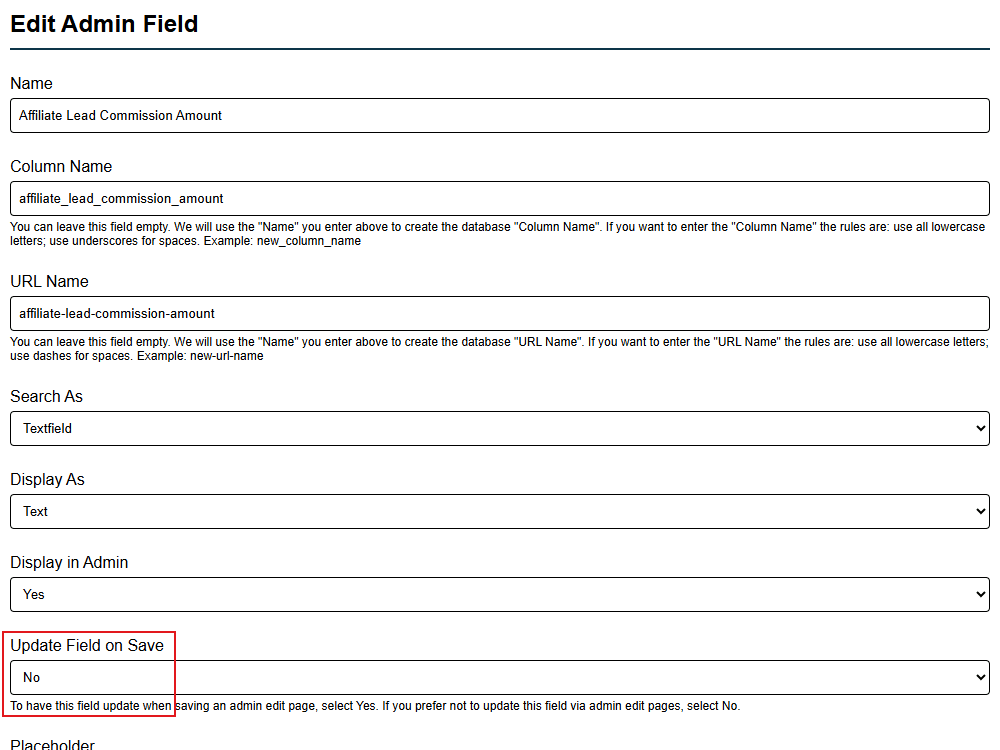 Admin Permissions Field Level