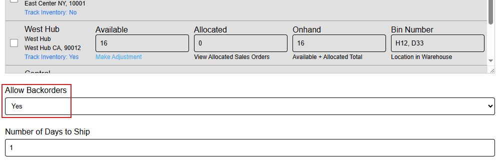 Allow Backorders Setting On Inventory