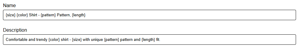 Inventory Name Description