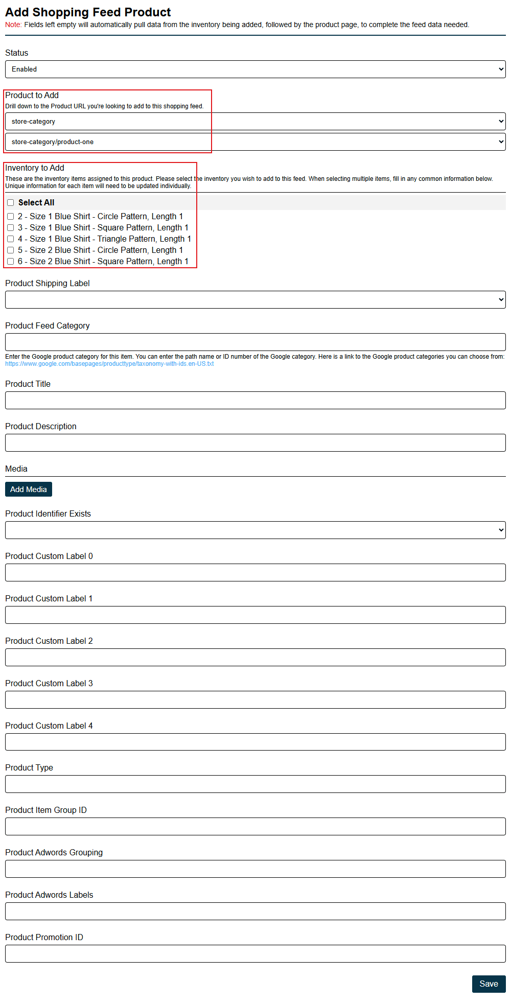 Add Inventory To Shopping Feed Url
