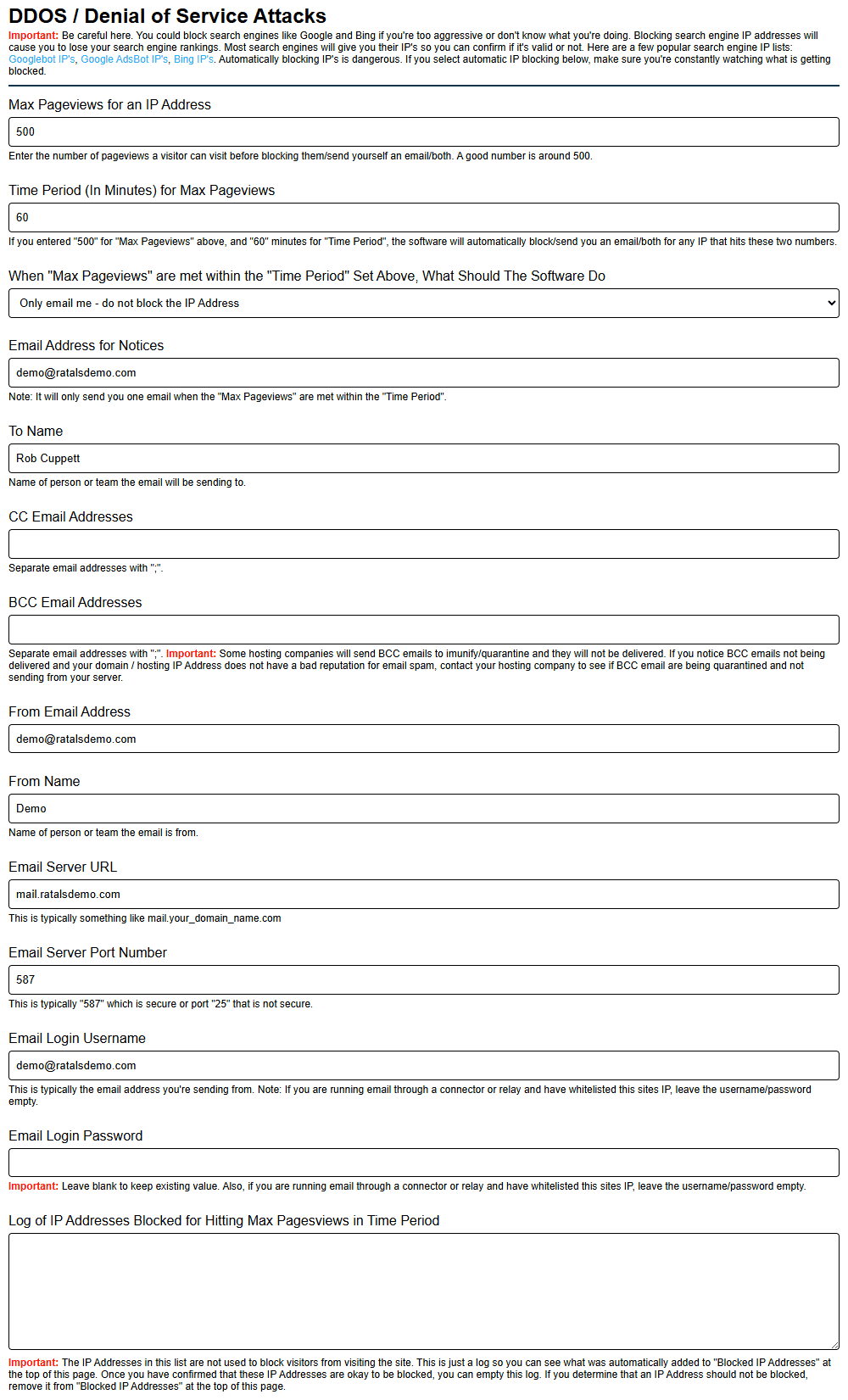 Ddos Denial Of Service Attack Alert Settings
