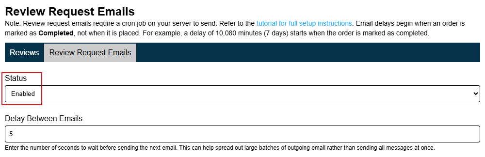 Ratals Commerce Review Request Emails Master Status